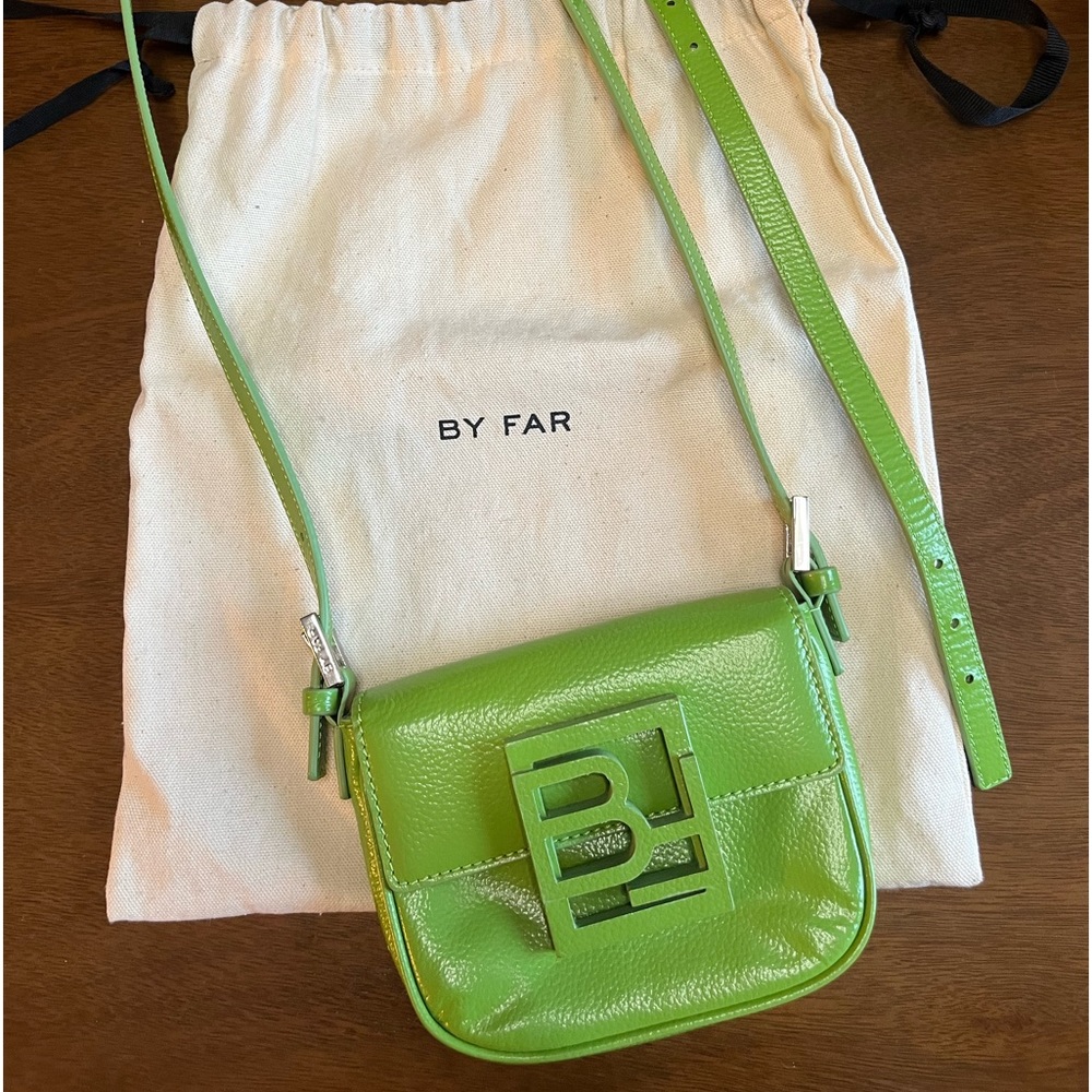 BY FAR green leather alfie bag